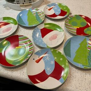 Holiday salad plates . Good for decorating your dining room table.